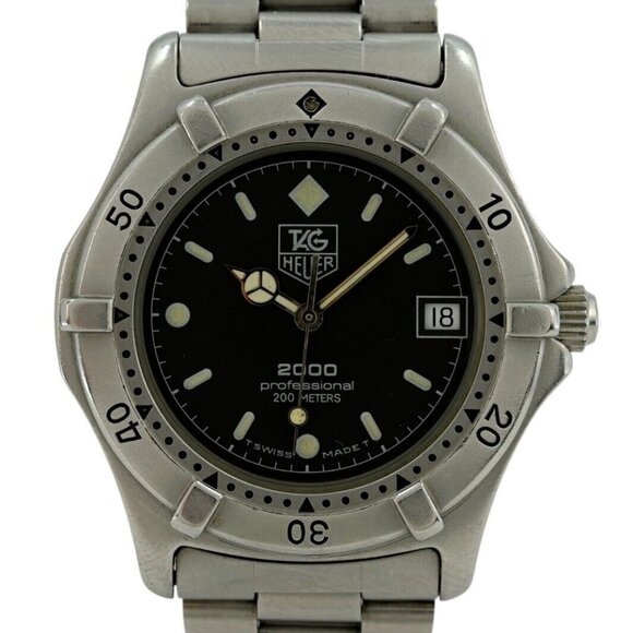 Tag Heuer 37mm Men's Professional 2000 Series Black Dial Watch - Picture 1 of 8